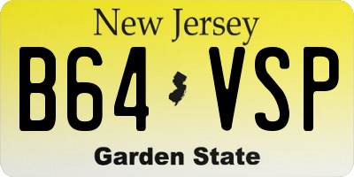 NJ license plate B64VSP