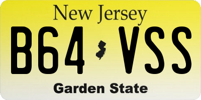 NJ license plate B64VSS