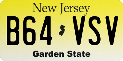 NJ license plate B64VSV