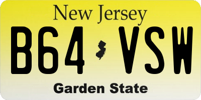 NJ license plate B64VSW