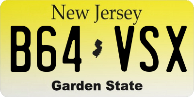 NJ license plate B64VSX