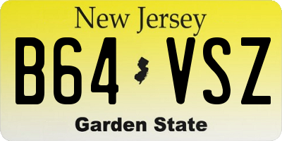 NJ license plate B64VSZ
