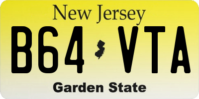 NJ license plate B64VTA