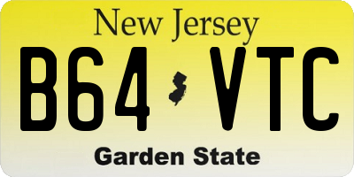 NJ license plate B64VTC