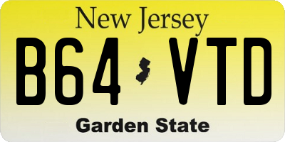 NJ license plate B64VTD