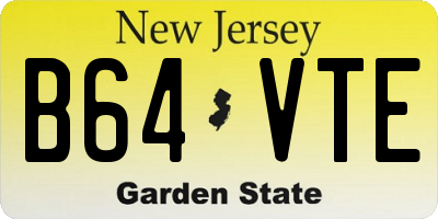 NJ license plate B64VTE