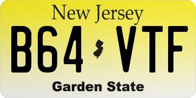 NJ license plate B64VTF