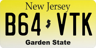 NJ license plate B64VTK
