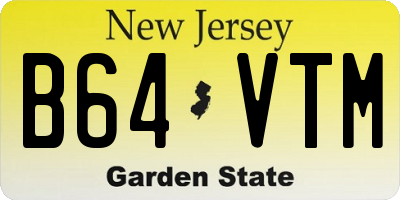 NJ license plate B64VTM