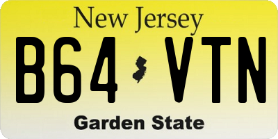 NJ license plate B64VTN
