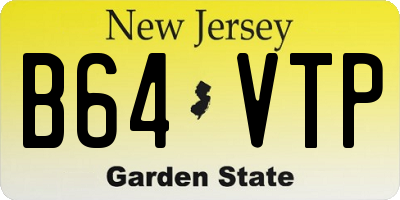 NJ license plate B64VTP
