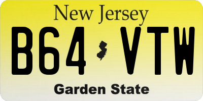 NJ license plate B64VTW