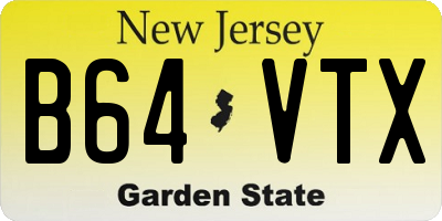 NJ license plate B64VTX