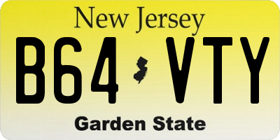 NJ license plate B64VTY