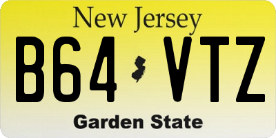 NJ license plate B64VTZ