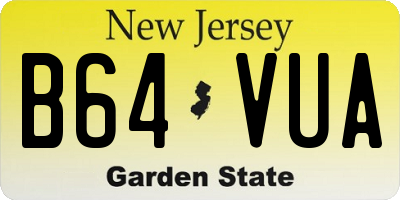 NJ license plate B64VUA