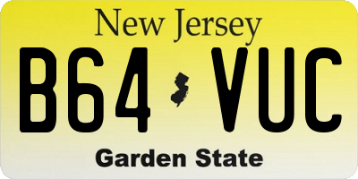 NJ license plate B64VUC