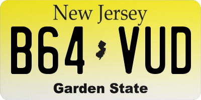 NJ license plate B64VUD