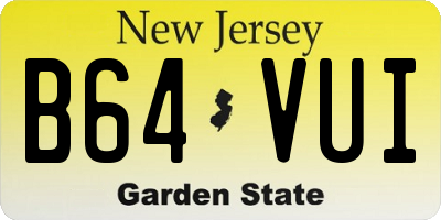NJ license plate B64VUI