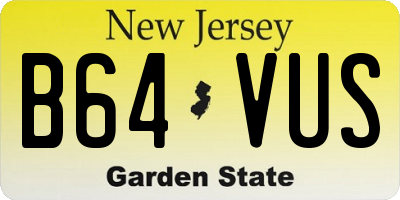 NJ license plate B64VUS