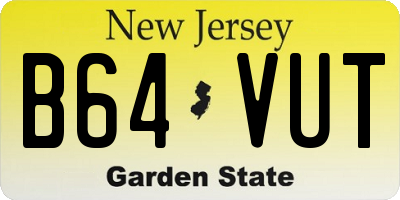 NJ license plate B64VUT
