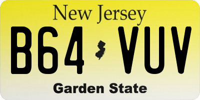 NJ license plate B64VUV