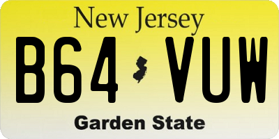 NJ license plate B64VUW