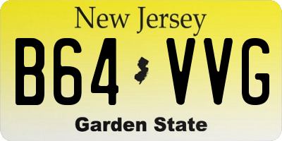 NJ license plate B64VVG