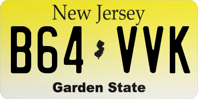 NJ license plate B64VVK
