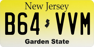 NJ license plate B64VVM