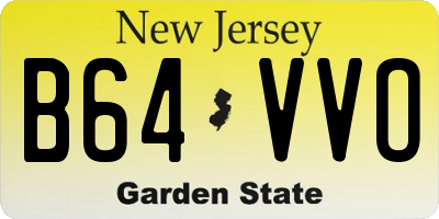 NJ license plate B64VVO