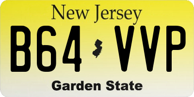 NJ license plate B64VVP