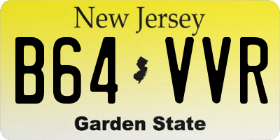 NJ license plate B64VVR