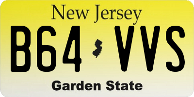 NJ license plate B64VVS