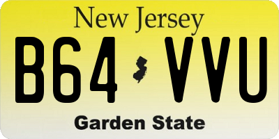 NJ license plate B64VVU