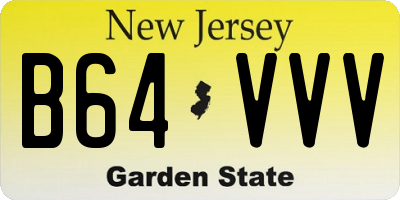 NJ license plate B64VVV