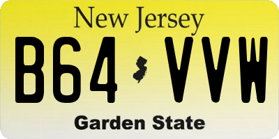 NJ license plate B64VVW