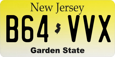 NJ license plate B64VVX