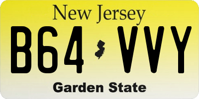 NJ license plate B64VVY