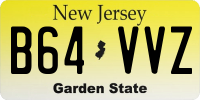 NJ license plate B64VVZ