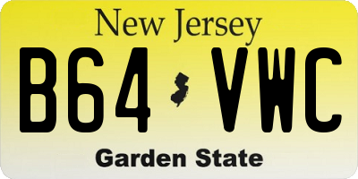 NJ license plate B64VWC