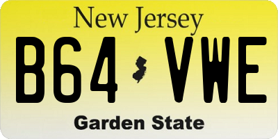 NJ license plate B64VWE
