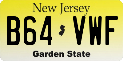 NJ license plate B64VWF