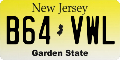 NJ license plate B64VWL