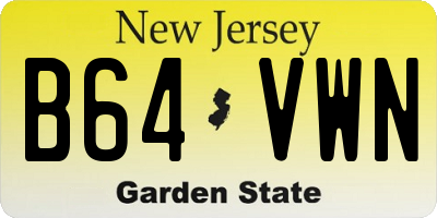 NJ license plate B64VWN