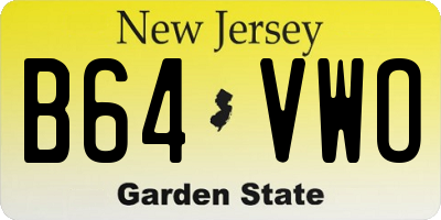 NJ license plate B64VWO