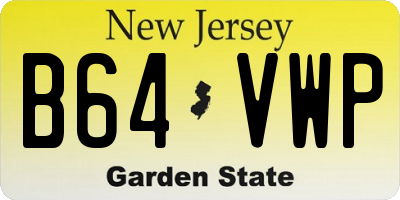 NJ license plate B64VWP