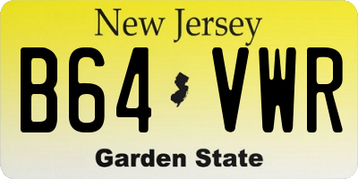 NJ license plate B64VWR