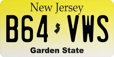 NJ license plate B64VWS