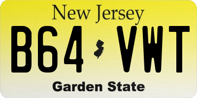NJ license plate B64VWT
